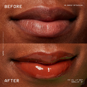NYX Fat Oil Lip Drip Deep Caramel in hand