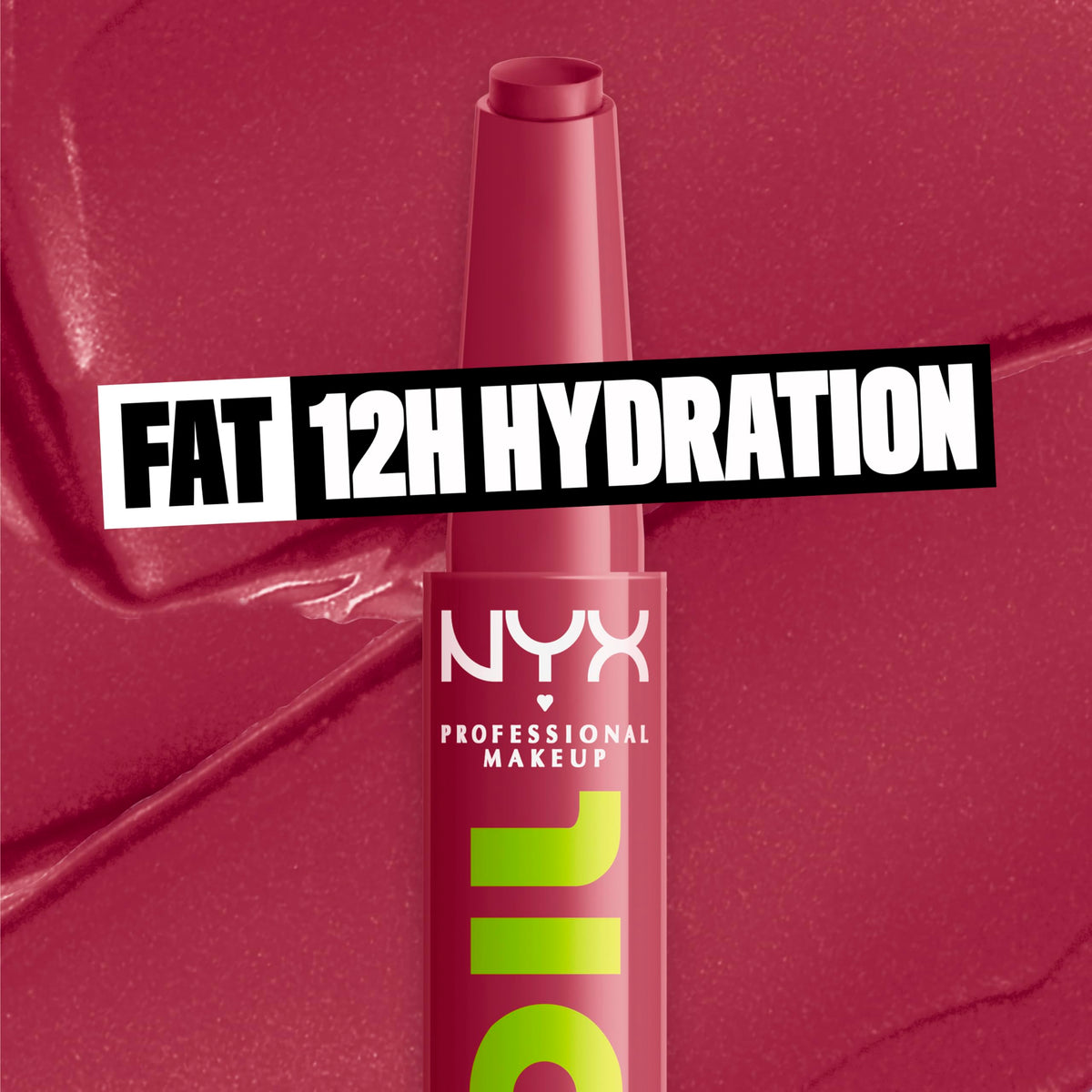 NYX Fat Oil Slick Click Lip Balm In The Drafts on a vanity