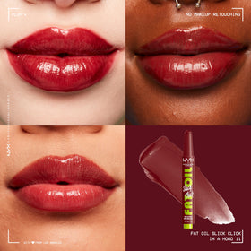 NYX Fat Oil Slick Click Lip Balm open showing applicator