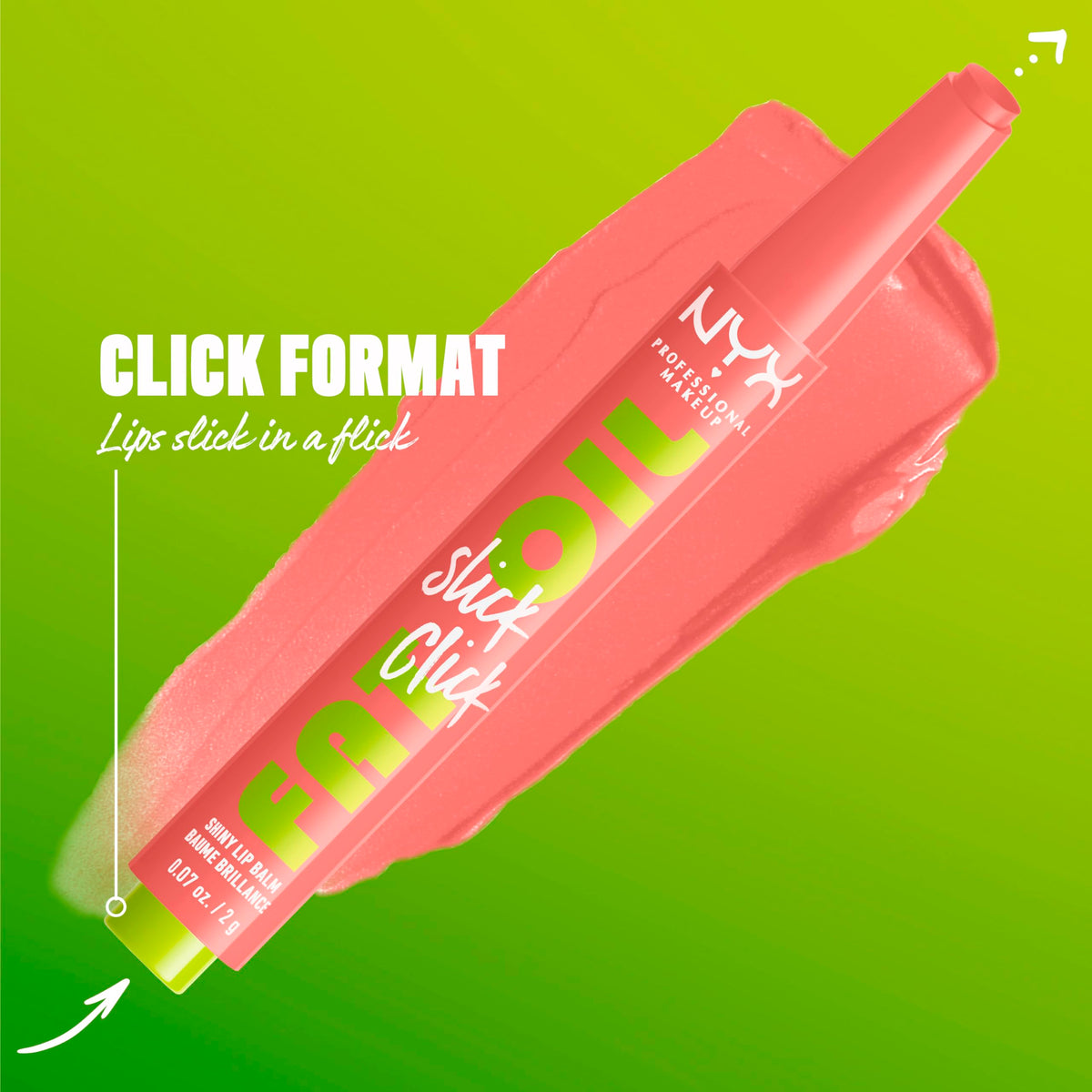 NYX Fat Oil Slick Click Lip Balm Peach click mechanism