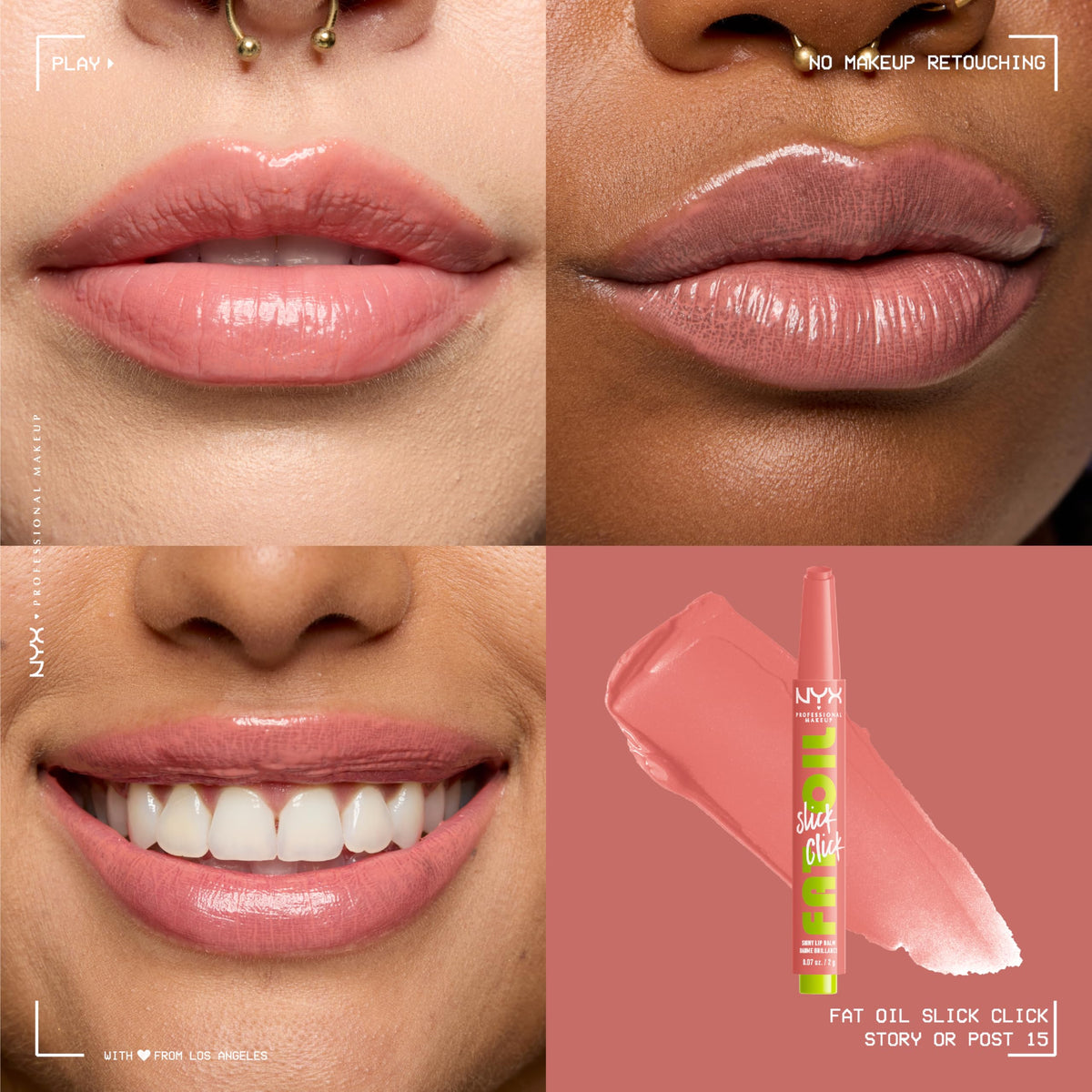 NYX Fat Oil Slick Click Lip Balm Peach packaging