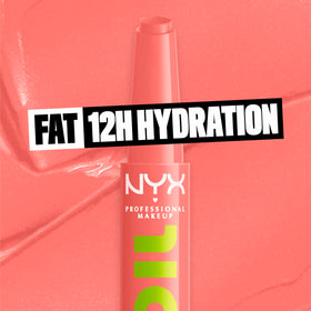NYX Fat Oil Slick Click Lip Balm Peach texture close-up