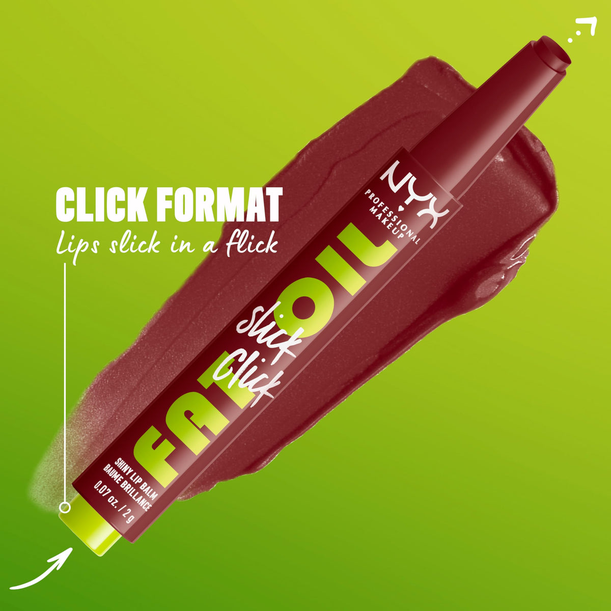 NYX Fat Oil Slick Click Lip Balm side view