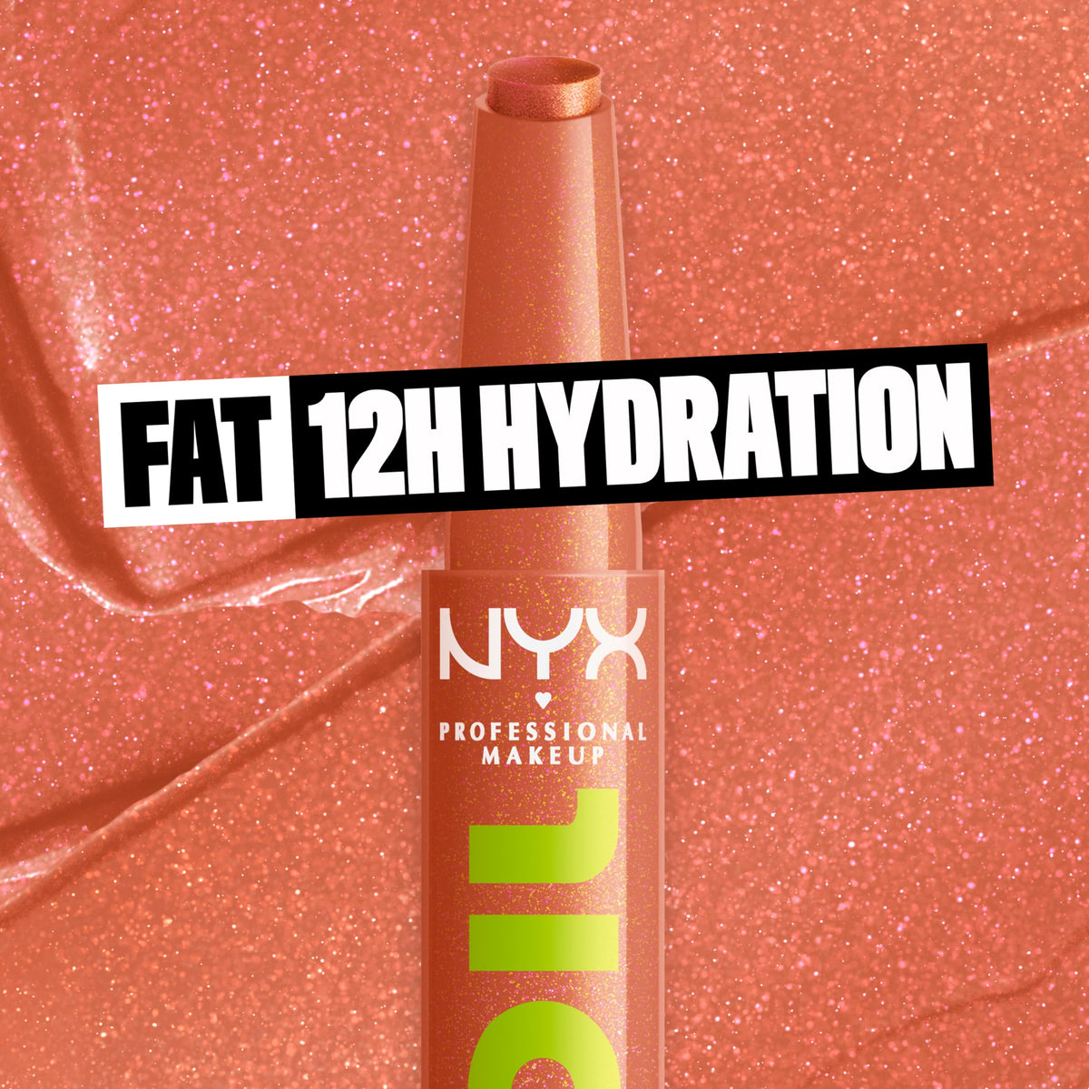 NYX Fat Oil Slick Click Lip Balm swatch on lips