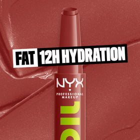 NYX Fat Oil Slick Click Lip Balm swatch on skin
