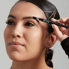 NYX Fill & Fluff Clear Eyebrow Pomade Pencil in use on model