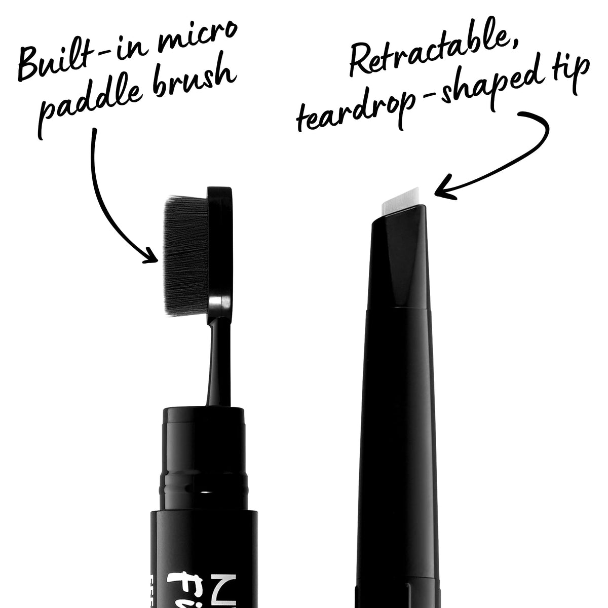 NYX Fill & Fluff Clear Eyebrow Pomade Pencil micro paddle brush