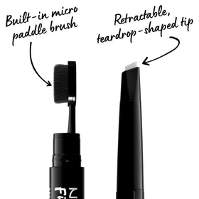 NYX Fill & Fluff Clear Eyebrow Pomade Pencil micro paddle brush