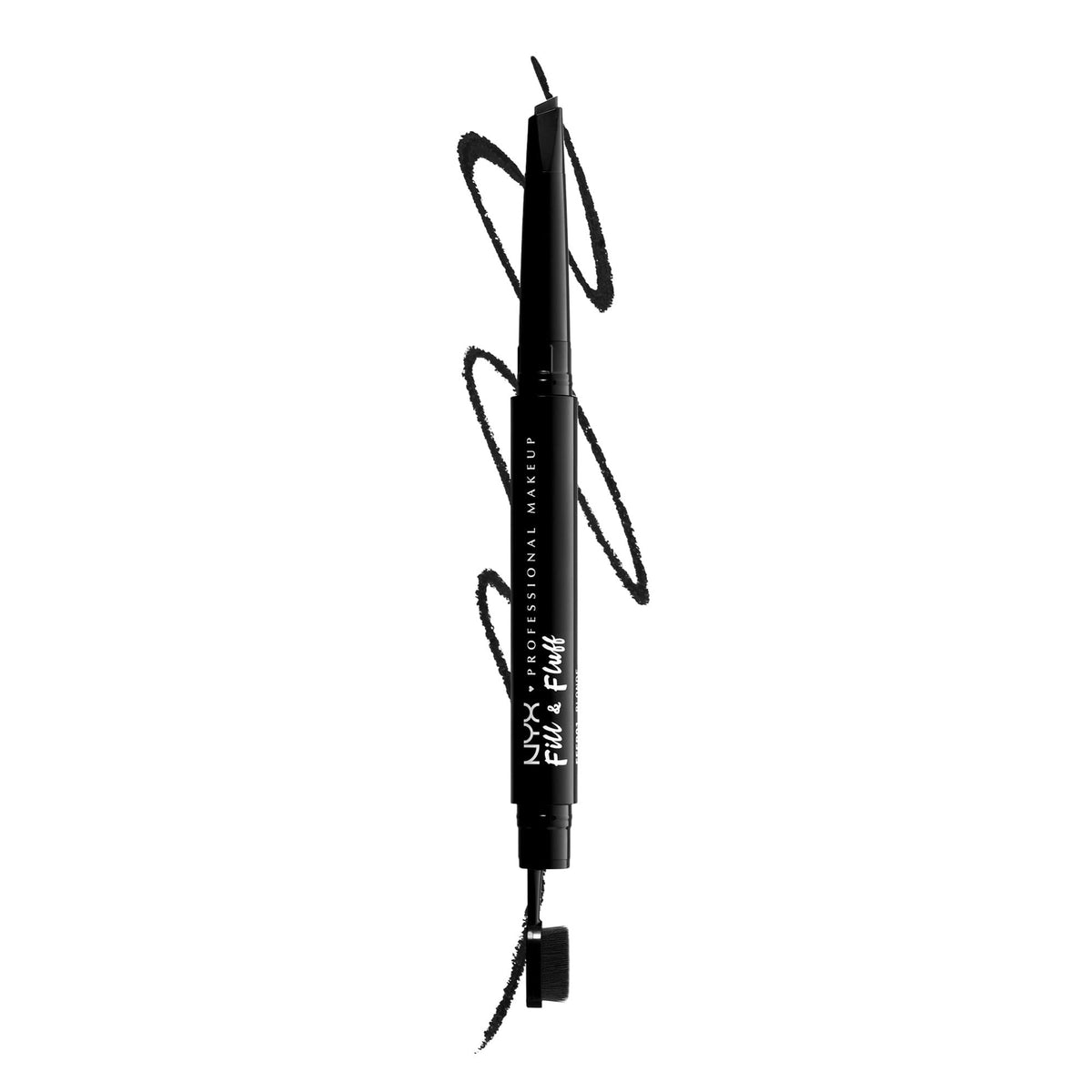 NYX Fill & Fluff Eyebrow Pomade Pencil in Black, front view