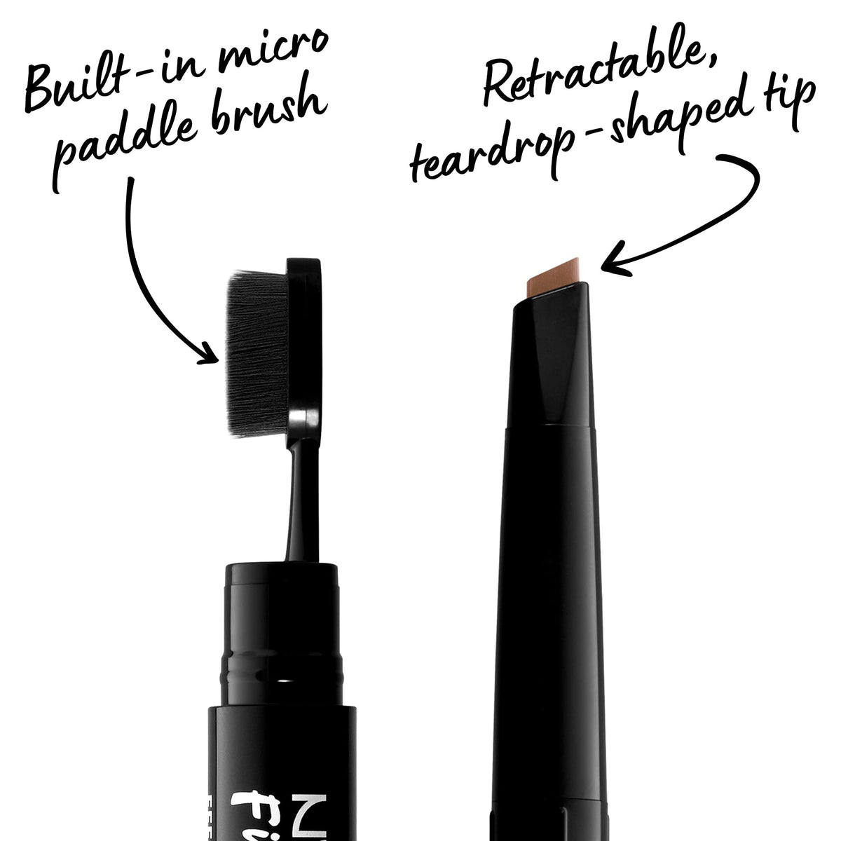 NYX Fill & Fluff Eyebrow Pomade Pencil with micro paddle brush