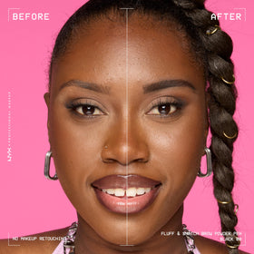 NYX Fluff & Snatch Brow Powder Pen packaging with ingredients