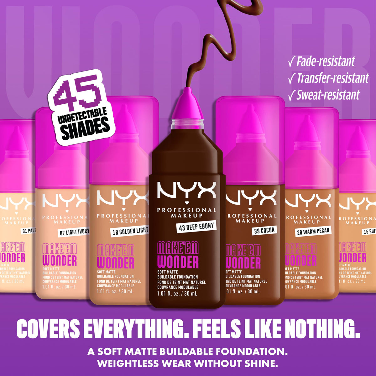 NYX foundation bottle with soft matte finish