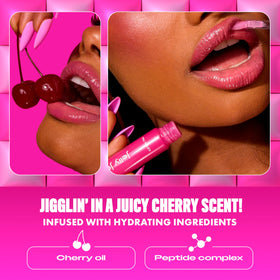 NYX Jelly Job Lip Gloss in use on model