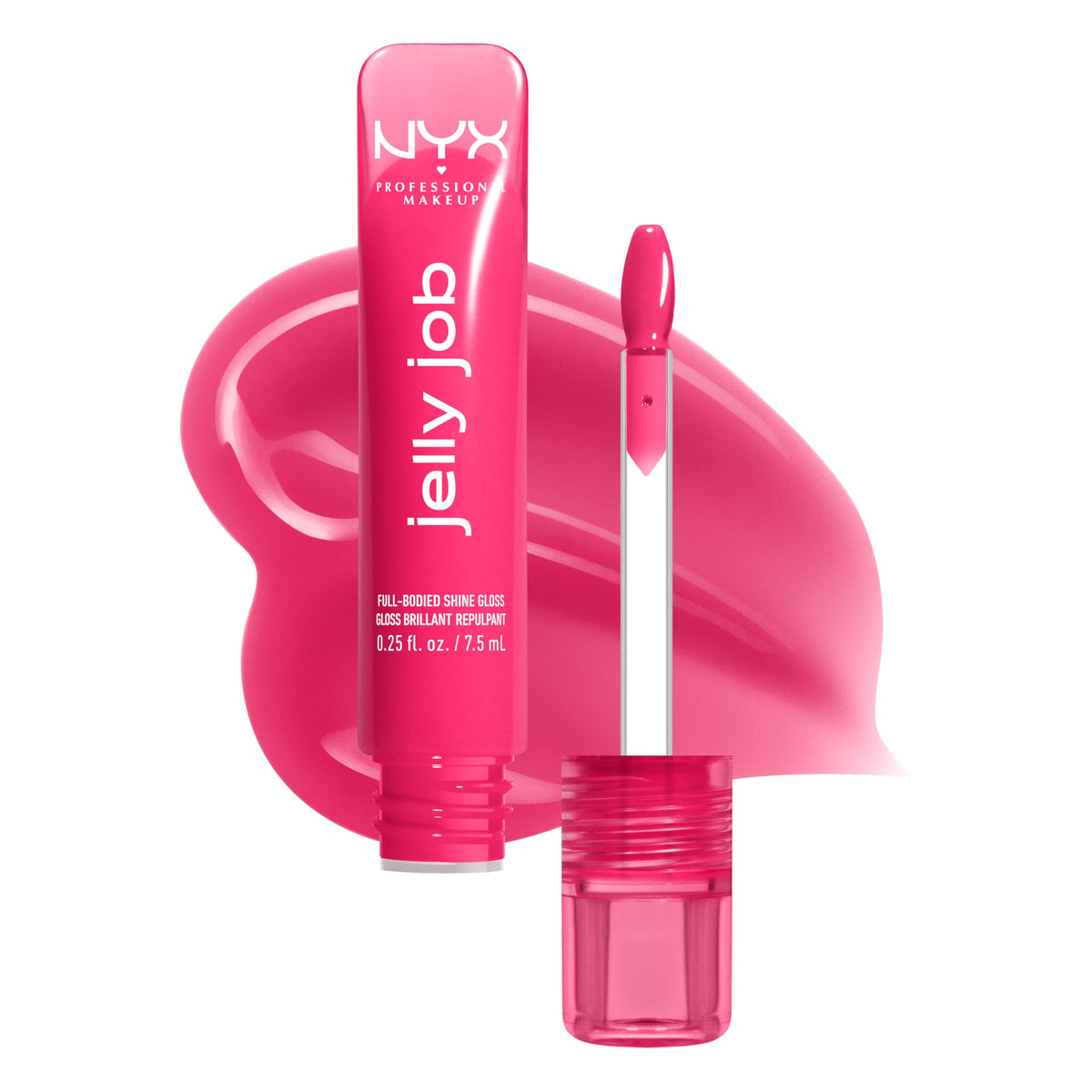 NYX Jelly Job Lip Gloss Juicy Jelly Bright Pink front view