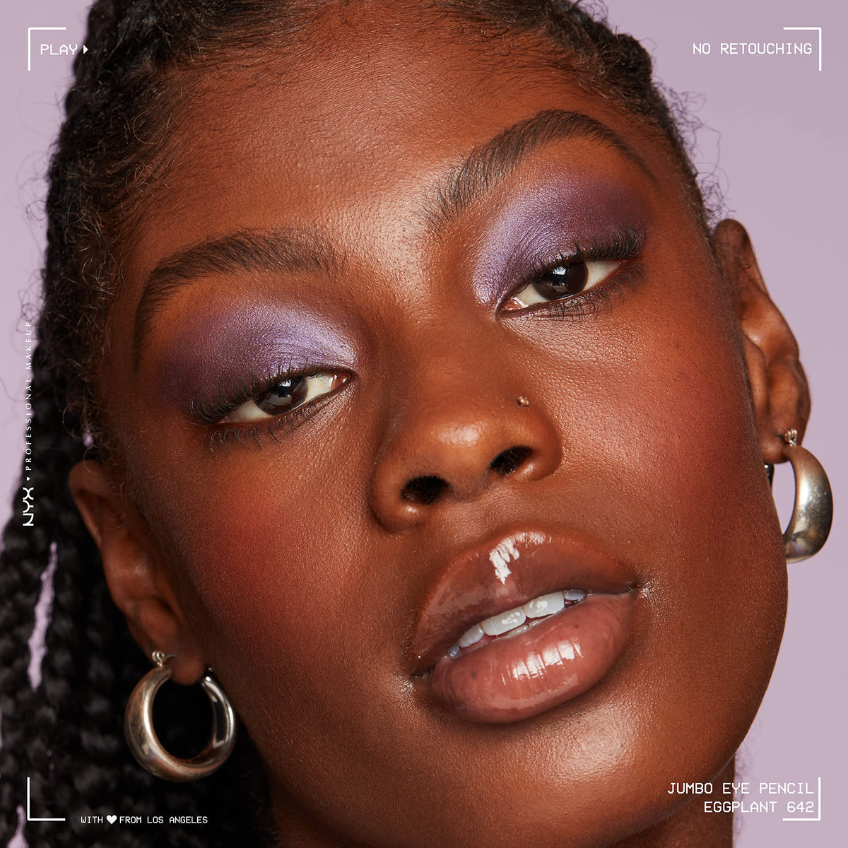 NYX Jumbo Eye Pencil Eggplant swatch on skin