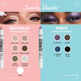 NYX Jumbo Eye Pencil Iced Mocha with other makeup products