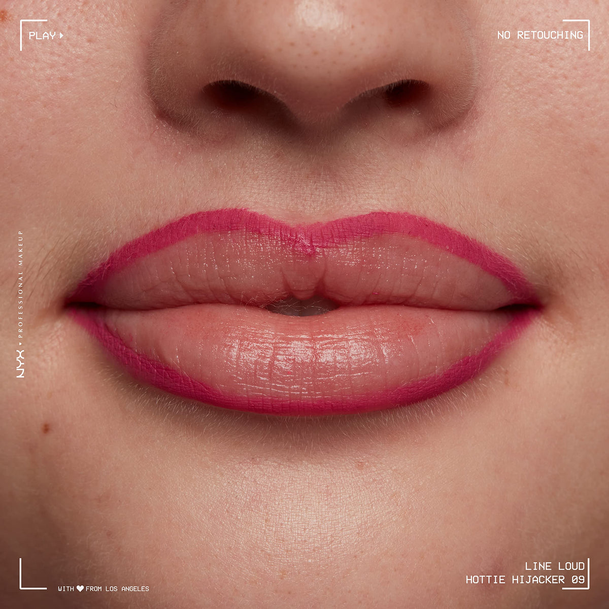 NYX Line Loud Lip Liner Hottie Hijacker in use on lips