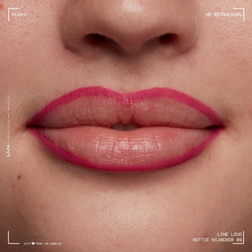 NYX Line Loud Lip Liner Hottie Hijacker in use on lips
