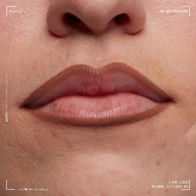 NYX Line Loud Lip Liner in use on model's lips