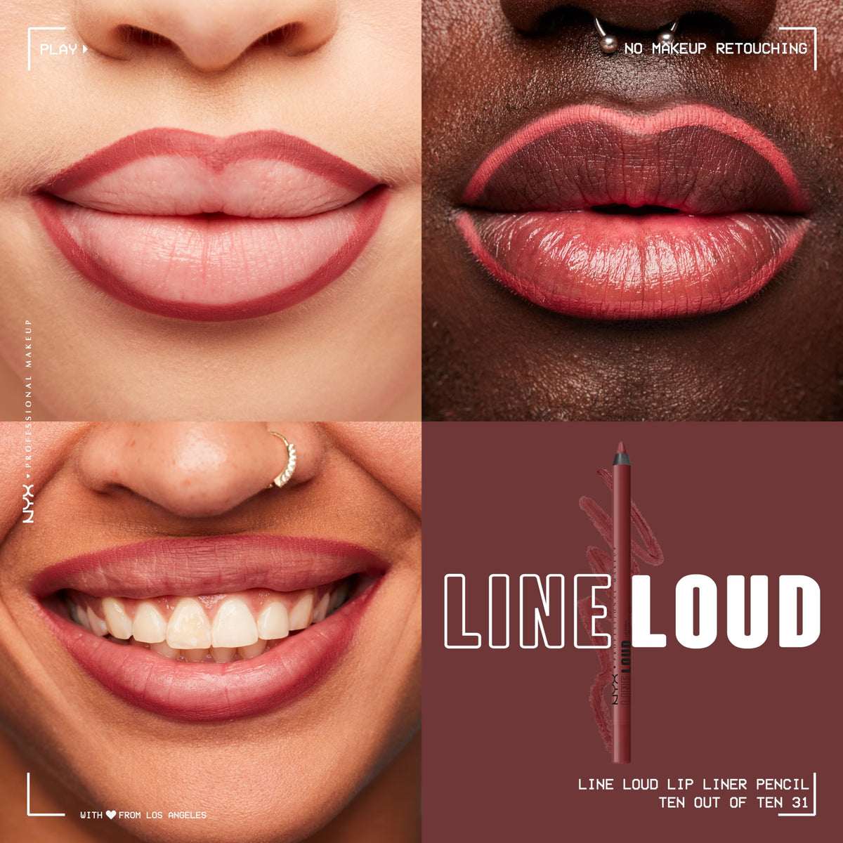 NYX Line Loud Lip Liner packaging with vibrant colours