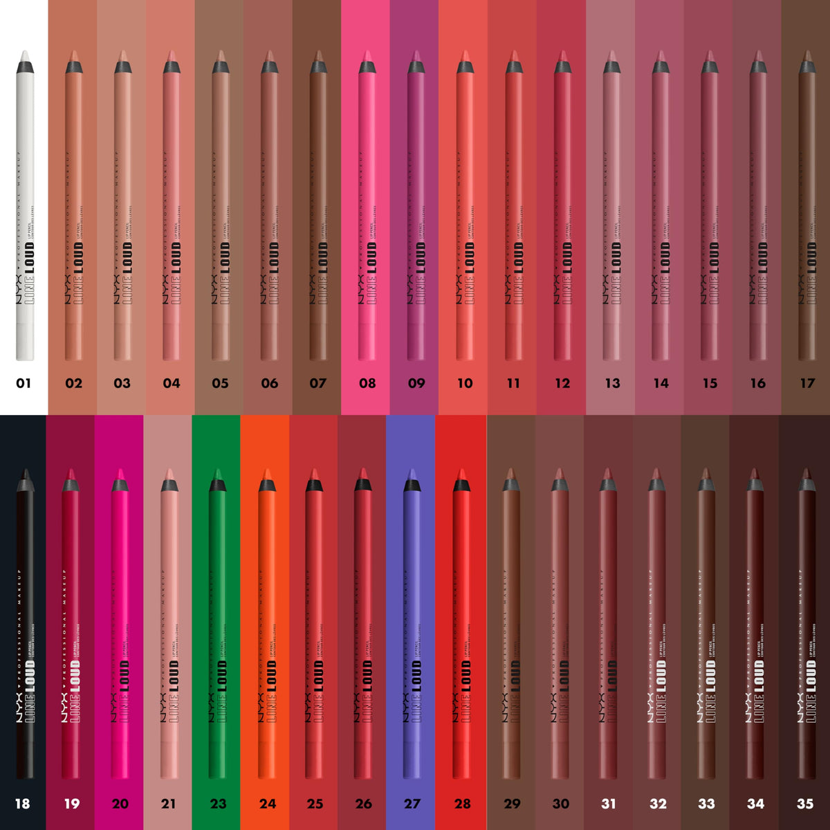 NYX Line Loud Lip Liner Sassy on a makeup table