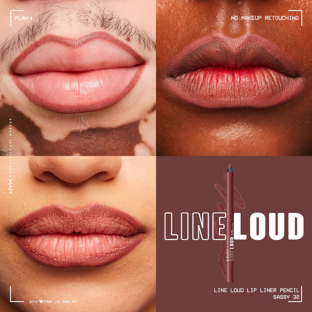 NYX Line Loud Lip Liner Sassy swatch on skin