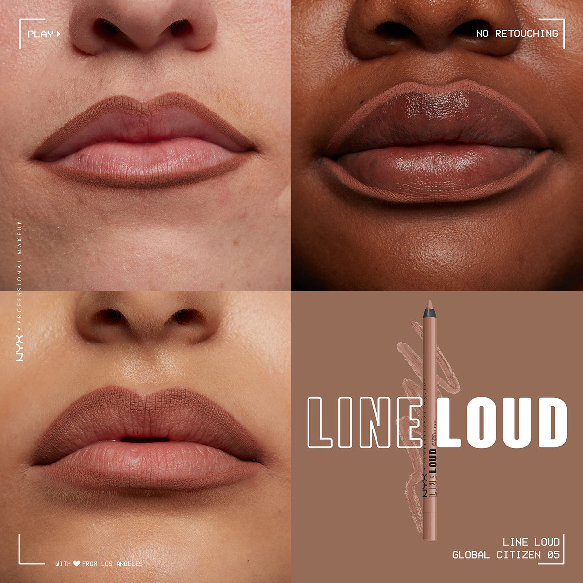 NYX Line Loud Lip Liner swatch on skin