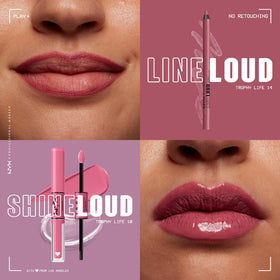 NYX Line Loud Lip Liner Trophy Life showing creamy formula and pencil tip