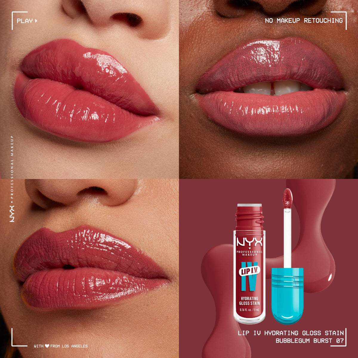 NYX Lip IV Hydrating Glossy Lip Stain Bubblegum Burst packaging