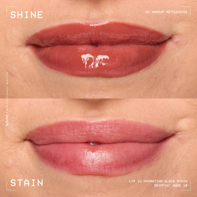 NYX Lip IV Hydrating Glossy Lip Stain Drippin' Nude applicator close-up