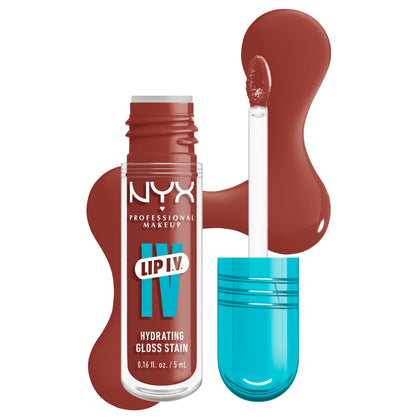 NYX Lip IV Hydrating Glossy Lip Stain Drippin' Nude front view