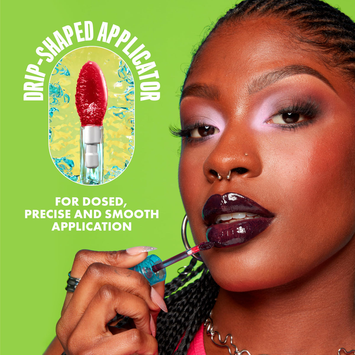 NYX Lip IV Hydrating Glossy Lip Stain texture on hand