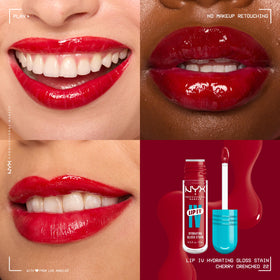 NYX Lip IV Hydrating Lip Stain Cherry Drenched side view with applicator