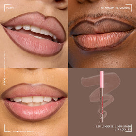 NYX Lip Lingerie Liner Stain Taupe Brown applicator close-up