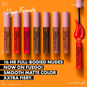 NYX Lip Lingerie XXL Matte Liquid Lipstick Candela Babe swatch on skin