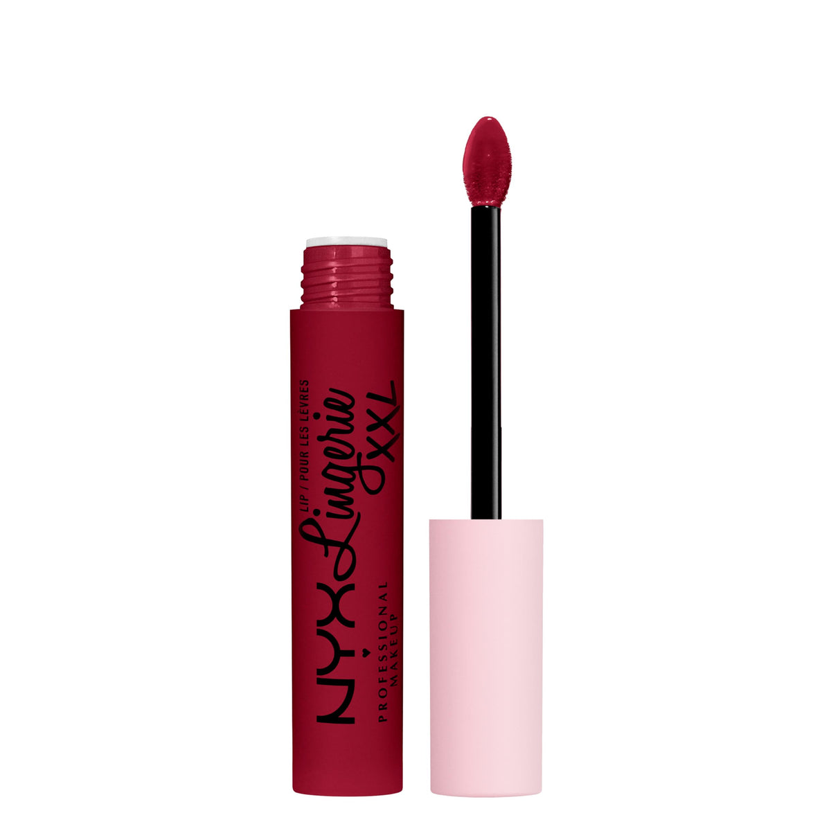 NYX Lip Lingerie XXL Matte Liquid Lipstick in Sizzlin' Oxblood Red front view