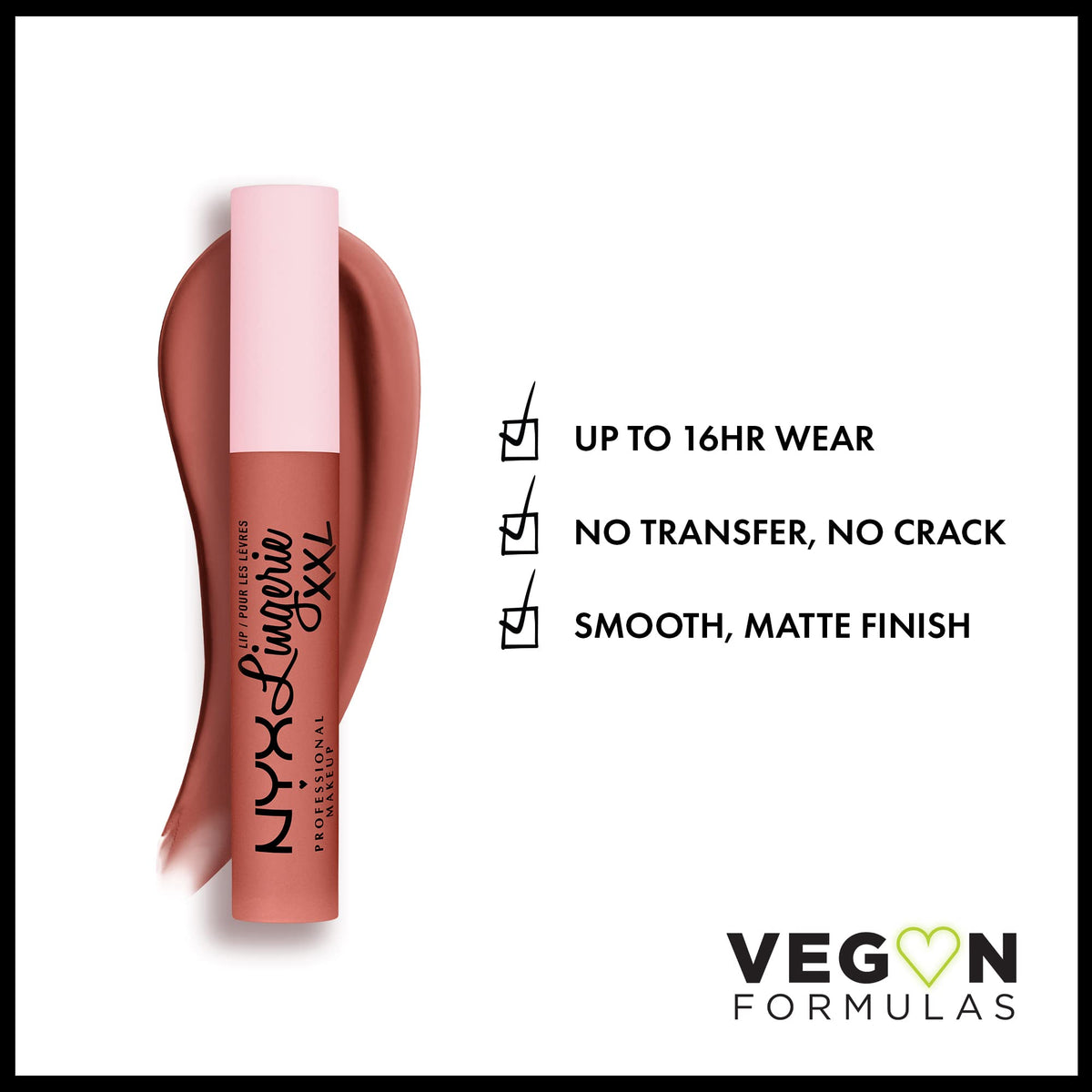 NYX Lip Lingerie XXL Matte Liquid Lipstick Turn-On Peach Nude applicator
