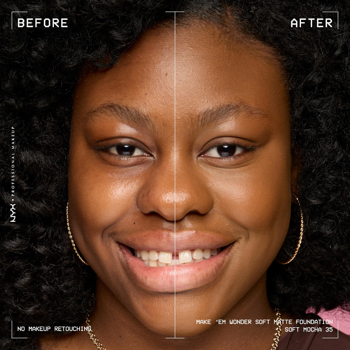 NYX Make 'Em Wonder Foundation 35 Soft Mocha texture on skin
