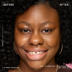 NYX Make 'Em Wonder Foundation 35 Soft Mocha texture on skin