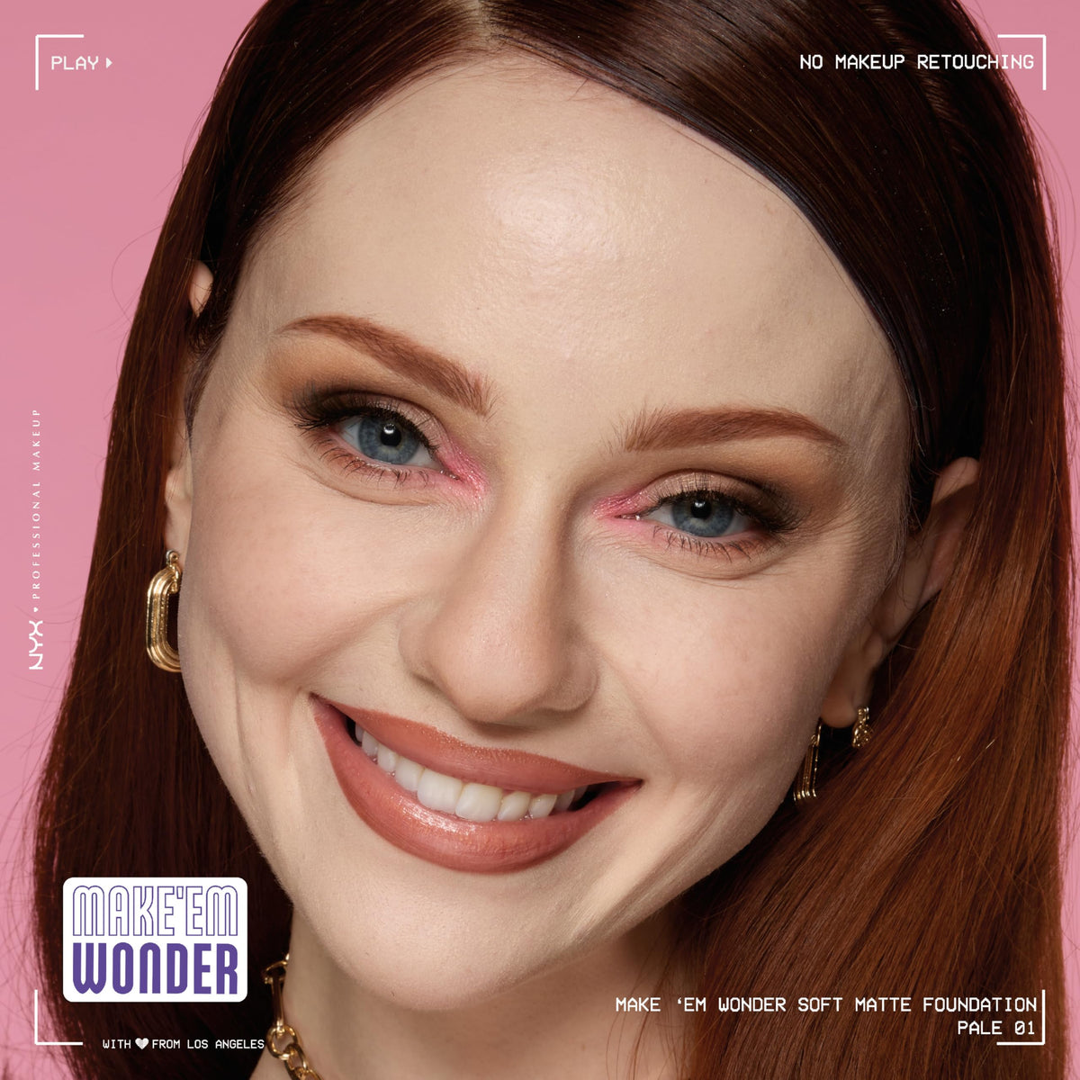 NYX Make 'Em Wonder Liquid Foundation 01 Pale in makeup setting
