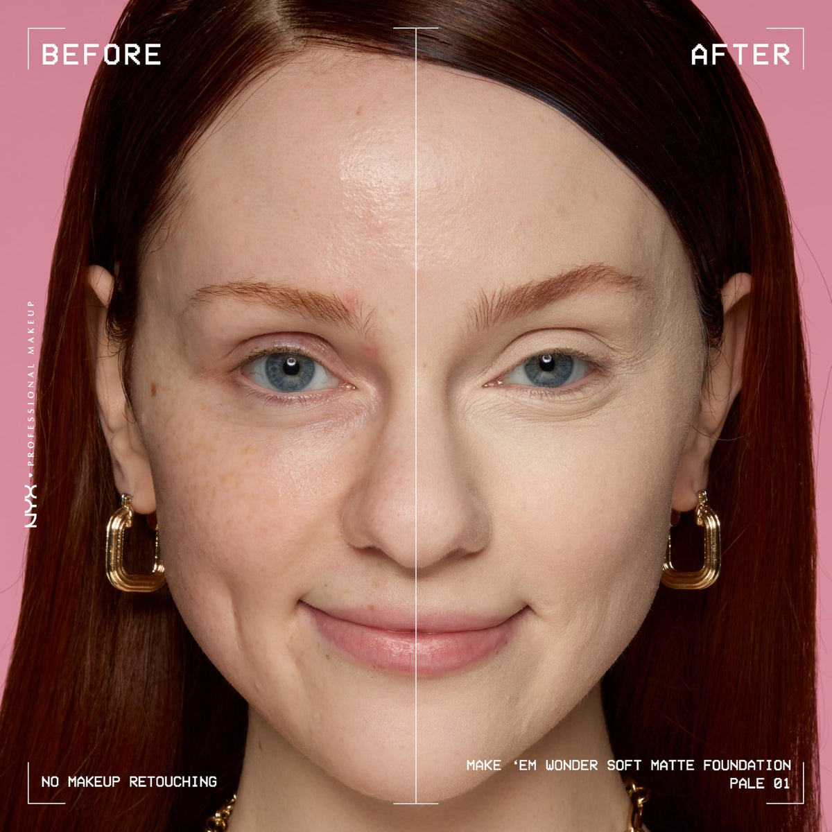 NYX Make 'Em Wonder Liquid Foundation 01 Pale texture on skin