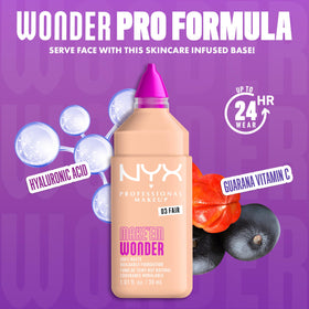 NYX Make 'Em Wonder Liquid Foundation 03 Fair with applicator
