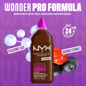 NYX Make 'Em Wonder Liquid Foundation 40 Walnut packaging
