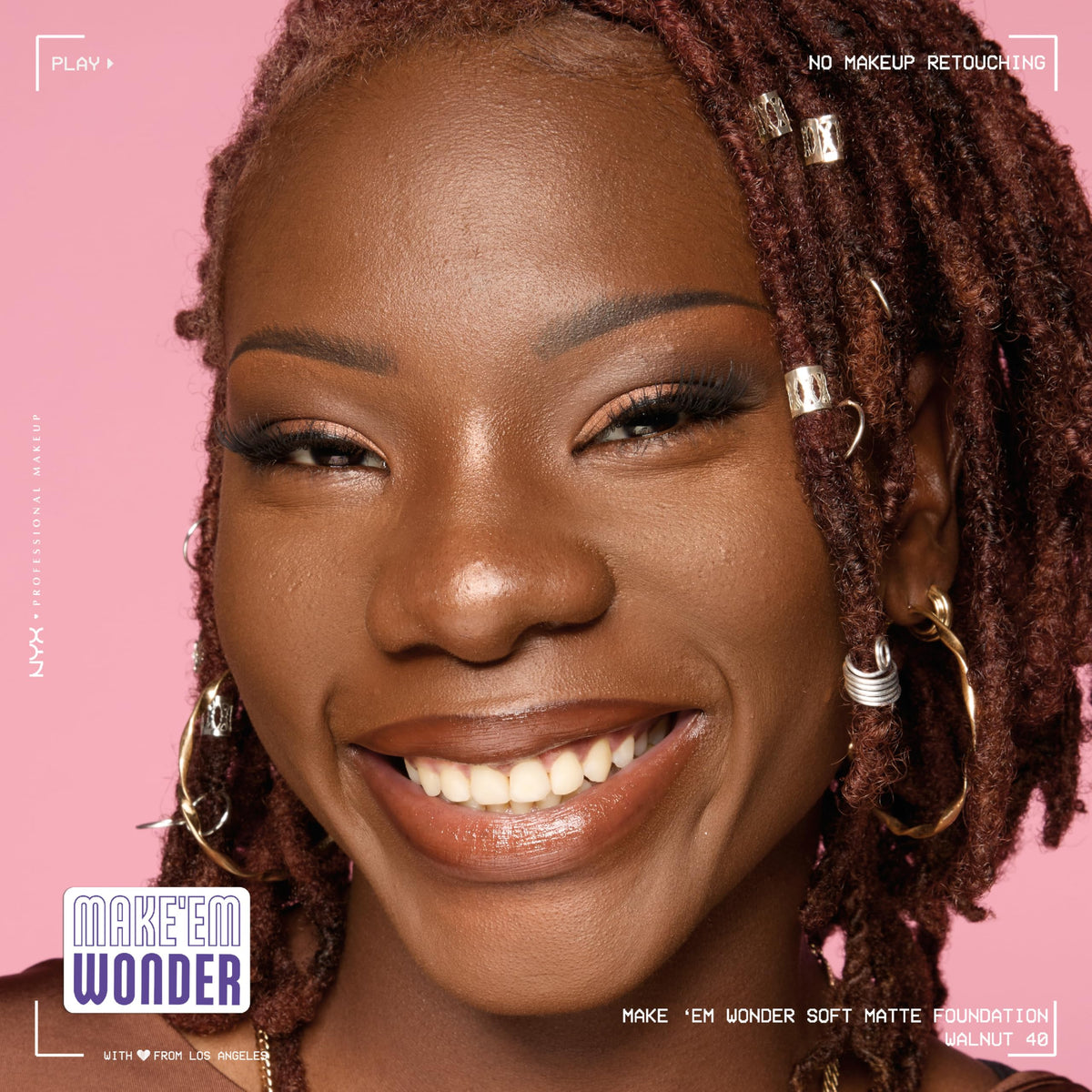 NYX Make 'Em Wonder Liquid Foundation 40 Walnut with other NYX products