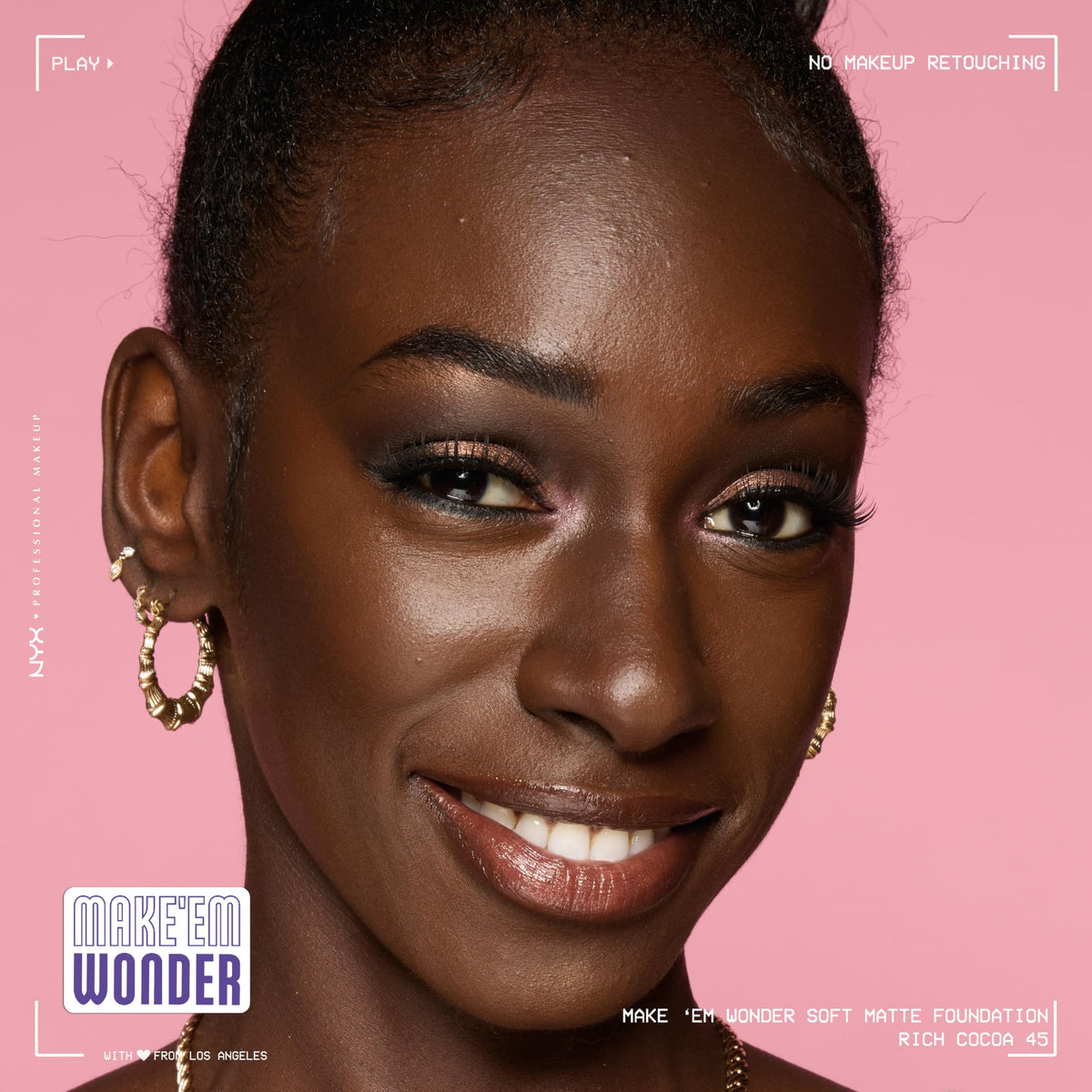 NYX Make 'Em Wonder Liquid Foundation 45 Rich Cocoa on vanity