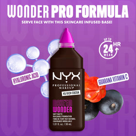 NYX Make 'Em Wonder Liquid Foundation 45 Rich Cocoa packaging