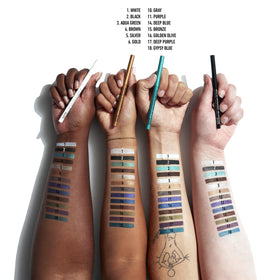 NYX Mechanical Eyeliner Pencil Gypsy Blue in various angles