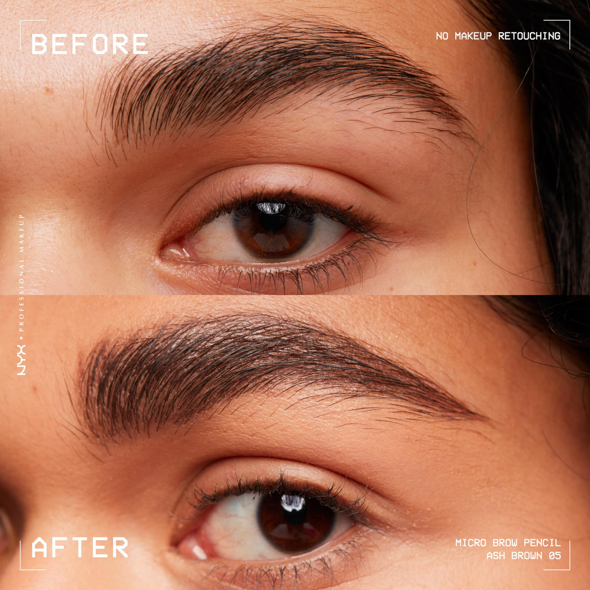 NYX Micro Brow Pencil Ash Brown on hand swatch