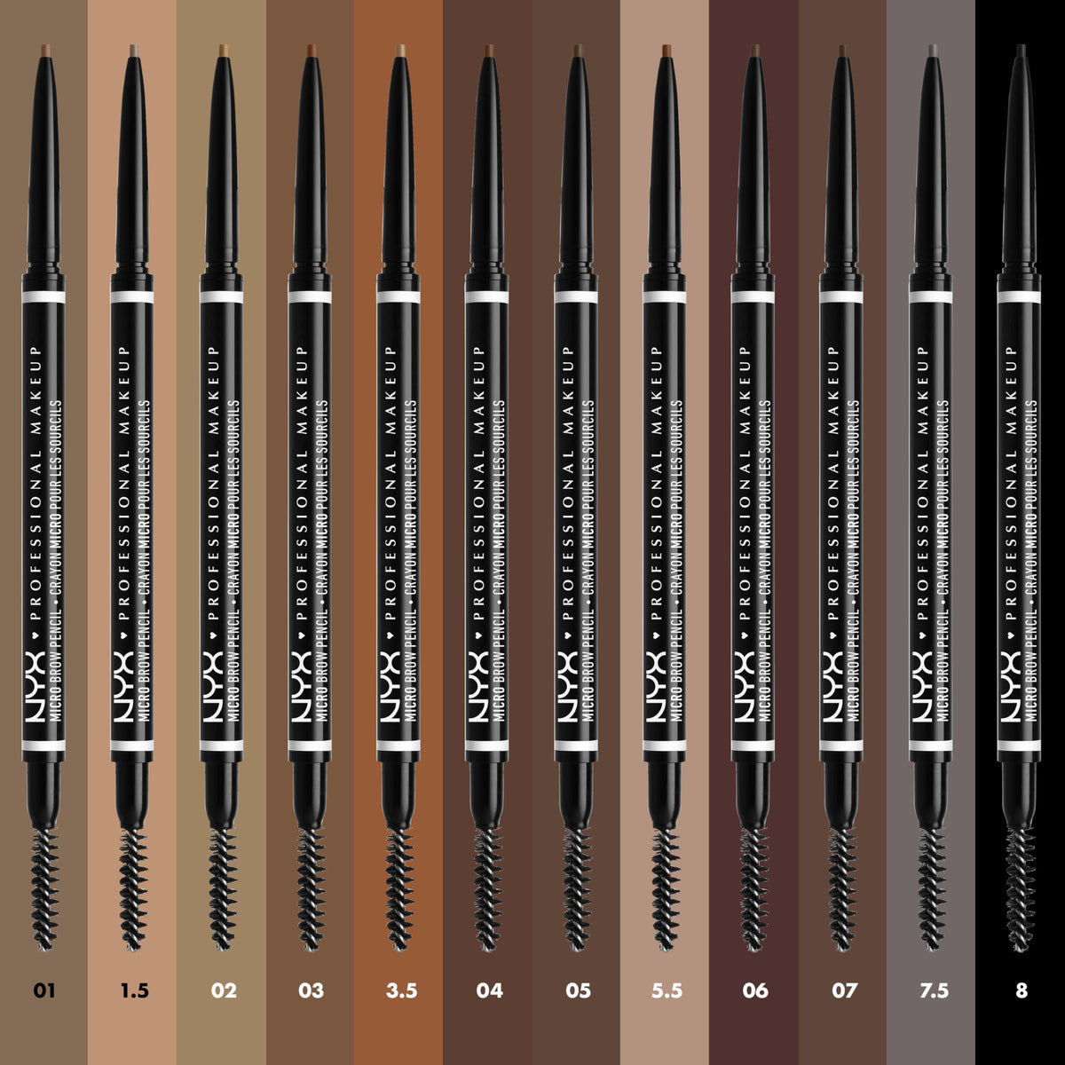NYX Micro Brow Pencil Chocolate in use on model