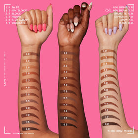 NYX Micro Brow Pencil Chocolate shade selection
